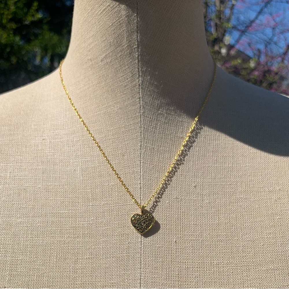 NWT Sterling Silver Plated Chain & Alloy Heart Charm Necklace - Picture 6 of 16